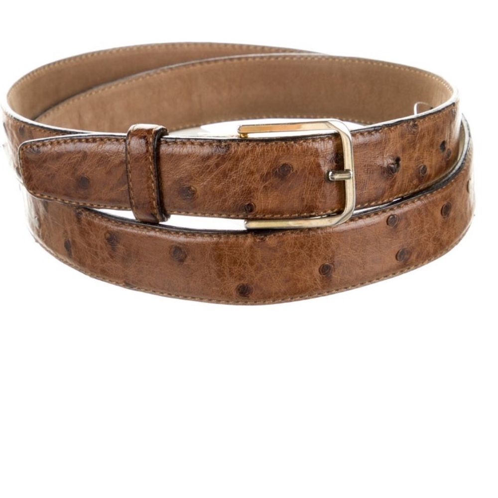BALLY made Italy Men's Brown Ostrich Leather Belt